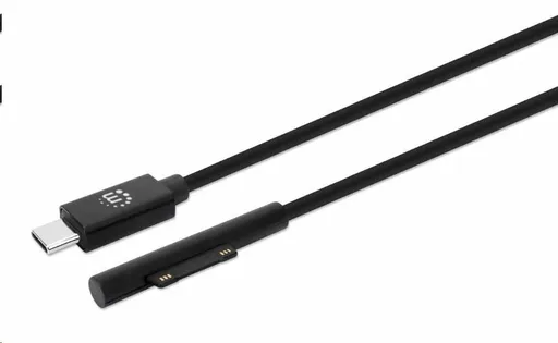 Manhattan nabíjací kábel, Surface Connect USB-C Charging Cable (M/M), 15 V / 3 A, 1.8 m, čierna