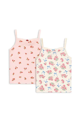 Tričko bez rukávov Konges Sløjd BASIC 2 PACK STRAP TOP GOTS 2-pak