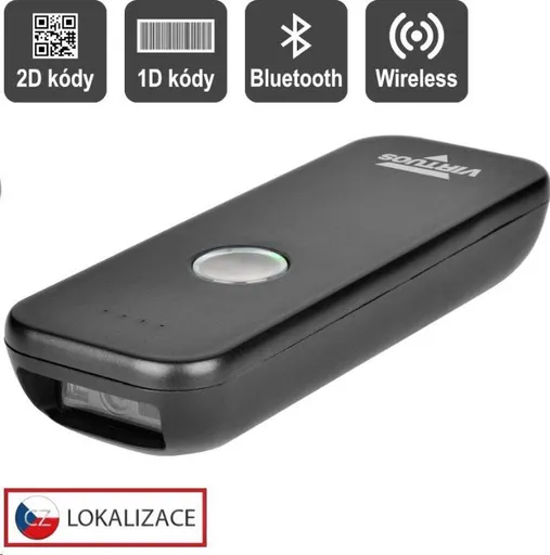 Virtuos CCD 2D čítačka Virtuos HW-856A mini, bezdrôtová, vrecková, čierna