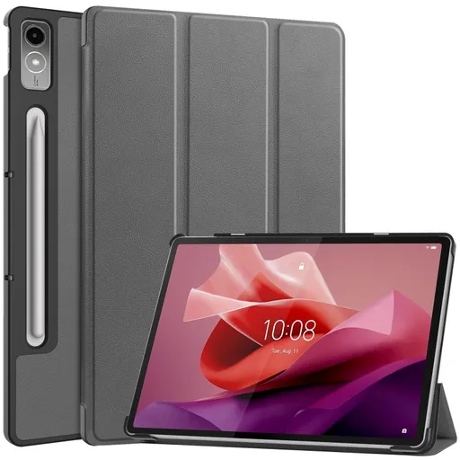 LEATHER PRO Zaklápací kryt pre Lenovo Tab P12 šedý