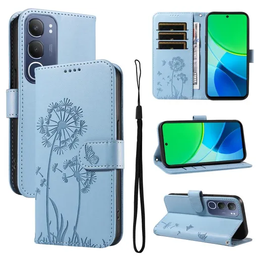 ART DANDELION Peňaženkové puzdro pre Vivo Y19s svetlomodré