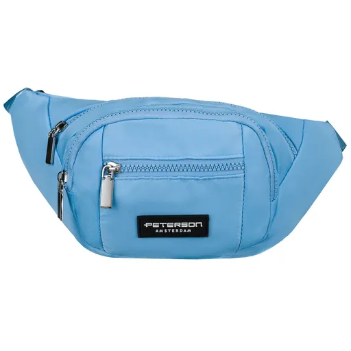 Modrá športová kapsička z polyesteru na zips