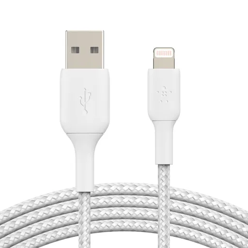 Belkin BOOST CHARGE™ Lightning/USB-A kábel, 1m, biely - odolný