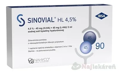 SINOVIAL HL 4,5 % intraartikulárny roztok kyseliny hyalurónovej 2 ml