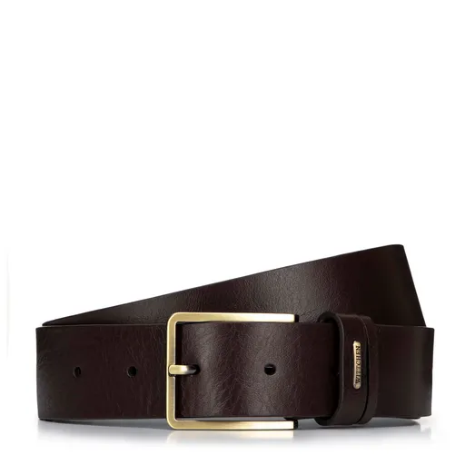 Pánsky kožený opasok s logom hnedý 99-8M-110-4 skl.