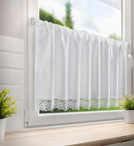 ArtFir Krátka záclona CLARIE P | biela 150 x 60 cm