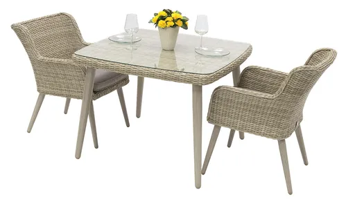 DEOKORK Záhradná ratanová zostava VICTORIA MINI 1+2 (béžová)