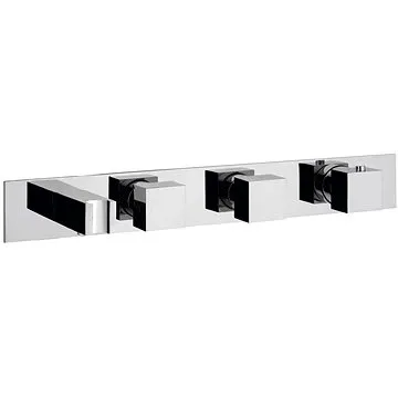 SAPHO Podomietková termostatická batéria s držiakom ručnej sprchy, 2 výstupy, hranatá, chróm MB453