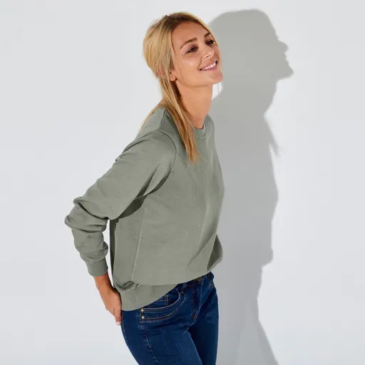 Moltonová mikina s okrúhlym výstrihom