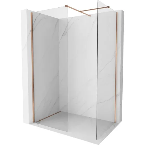 MEXEN/S - Kyoto-X Sprchová zástena WALK-IN 80 x 70, transparent 10 mm, meď kartáčovaná 800-080-202-65-00-070-X