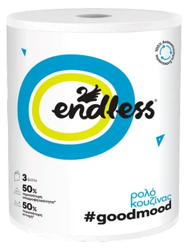 ENDLESS GOODMOOD - 3-vrstové kuchynské papierové utierky (40 m - 206 útržkov)
