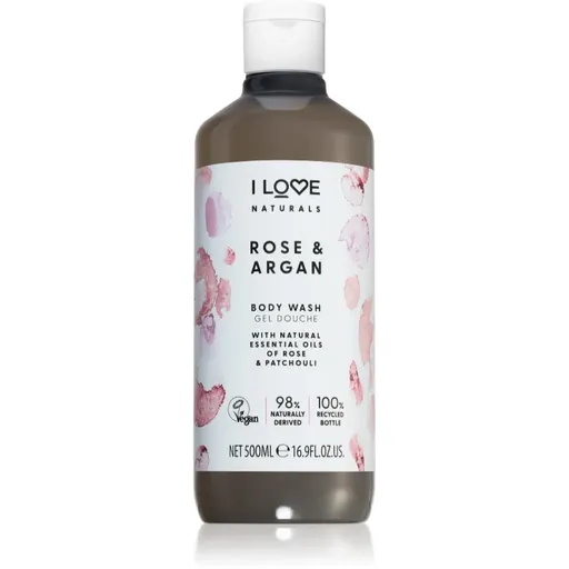 I Love Naturals Rose & Argan opojný sprchový gél s vôňou ruží 500 ml