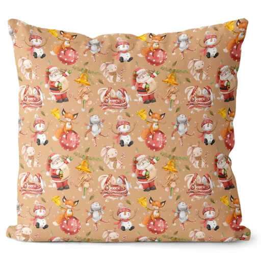 Vankúš Vianočné zvieratá (Veľkosť: 40 x 40 cm)