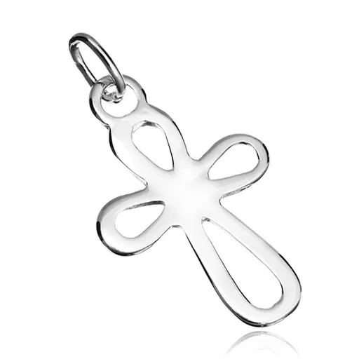 Strieborný prívesok 925 - lesklý kríž zo slzičiek