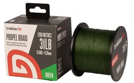 Trakker kmeňová pletená šnúra propel braid 1200 m 0,26 mm 31 lb green