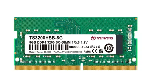 Transcend pamäť 8GB SODIMM DDR4 3200 1Rx8 1Gx8 CL22 1.2V