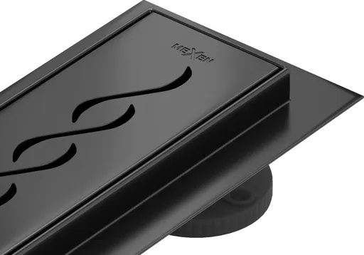 MEXEN/S - Flat 360° M18 podlahový žľab otočný 90, čierny 1723090-40