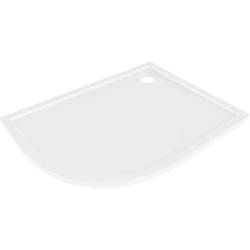 MEXEN - Flow Sprchová vanička štvrťkruh asymetrická slim pravá 90 x 80, biela lesk 46Q108090R