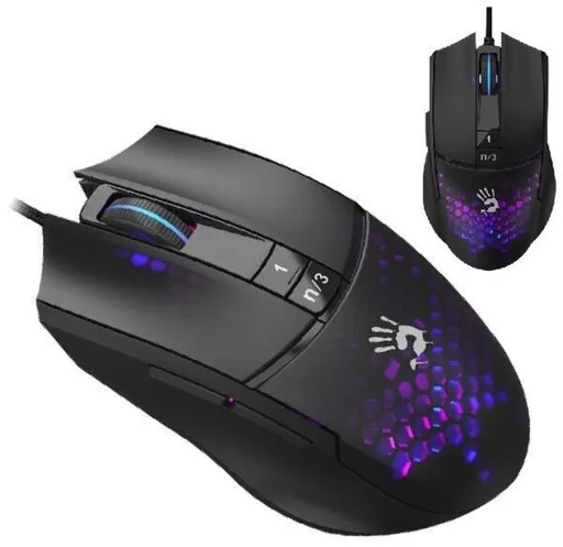 A4tech BLOODY L65 Max Honeycomb, RGB podsvietená herná myš, 12000 DPI, čierna, USB