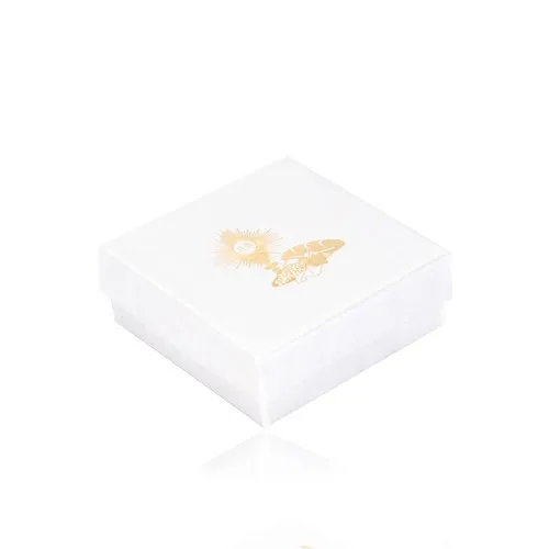 Perleťovobiela krabička na šperk - motív 1. svätého prijímania zlatej farby