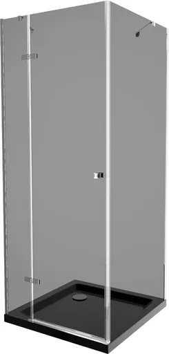 MEXEN/S - Roma sprchovací kút 90x90, grafit, chróm + čierna vanička so sifónom 854-090-090-01-40-4070