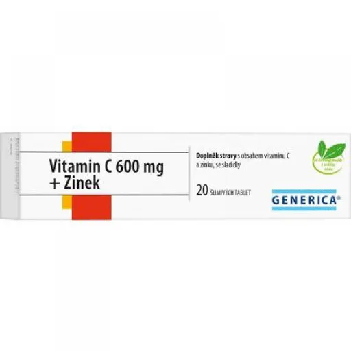 GENERICA Vitamín C 600 mg + zinok 20 šumivých tabliet