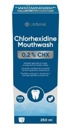 LIVSANE Ústna voda s obsahom 0,2 % chlórhexidínu 250ml