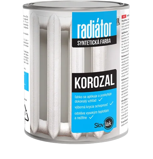 KOROZAL RADIÁTOR - Syntetická farba na radiátory R1000 - biela 0,75 kg