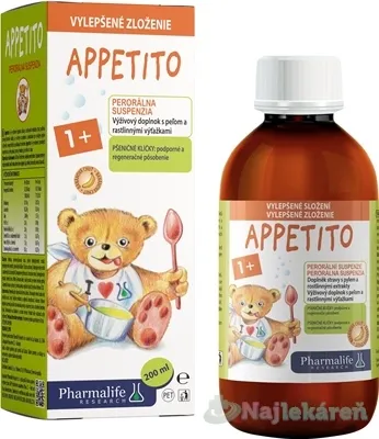 PHARMALIFE APPETITO SIRUP 1+ banánová príchuť 200 ml