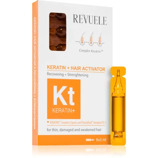 Revuele Ampoules Keratin + Hair Activator ampuly pre slabé, namáhané vlasy 8x5 ml