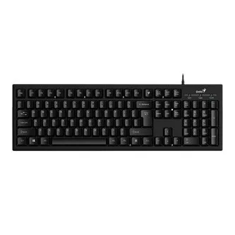 Genius Smart KB-100 31300005400, klávesnice US, klasická, drátová (USB), černá, leštěný hliník