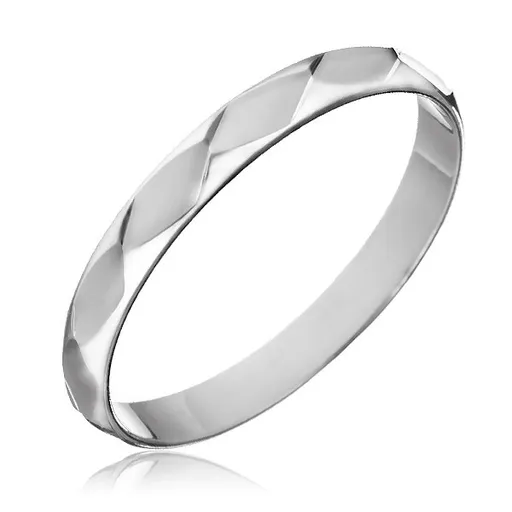 Prstienok zo striebra 925 - lesklý kosoštvorcový výbrus - Veľkosť: 50 mm