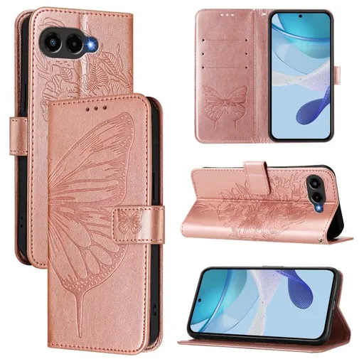 ART BUTTERFLY Peňaženkový obal pre T Phone 3 ružový