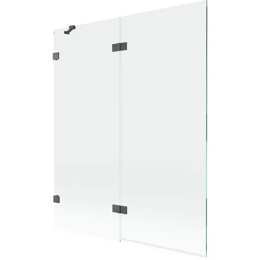 MEXEN/S - Lunar vaňová zástena 2-krídlová ľavá 140 x 150, transparent, grafit kartáčovaná 897-140-100-66-00-L