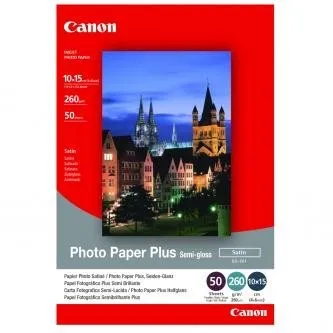 Canon Photo Paper Plus Semi-Glossy 1686B015, 10x15cm, pololesklý, saténový, biely, foto papier