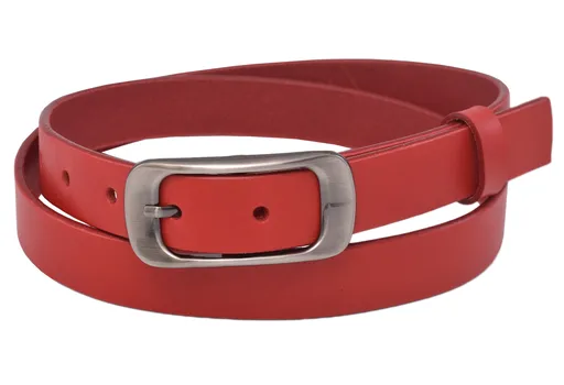 Kožený dámsky opasok 720-25-39 červený pracka Justína