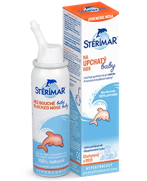 Stérimar baby na upchatý nos nosný mikrosprej s obsahom morskej vody hypertonický pre deti od 3 mesiacov 50 ml