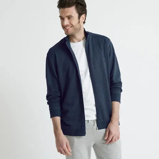 Jednofarebná mikina na zips