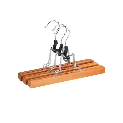 Súprava 3 drevených ramienok na nohavice, prírodné drevo