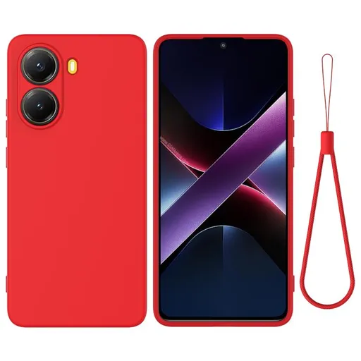 RUBBER Ochranný obal pre Xiaomi Poco X7 Pro červený