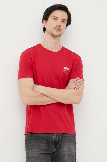 Bavlnené tričko Alpha Industries 188505.328-SpeedRed, červená farba, s potlačou