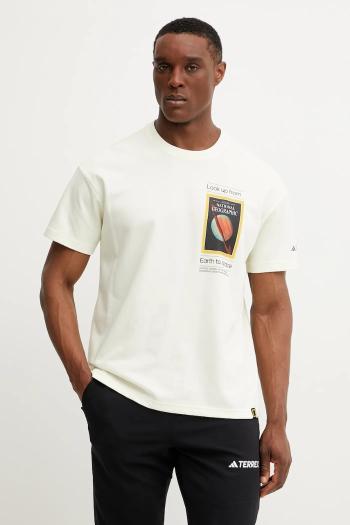 Športové tričko adidas TERREX x National Geographic béžová farba, s potlačou, JD5962