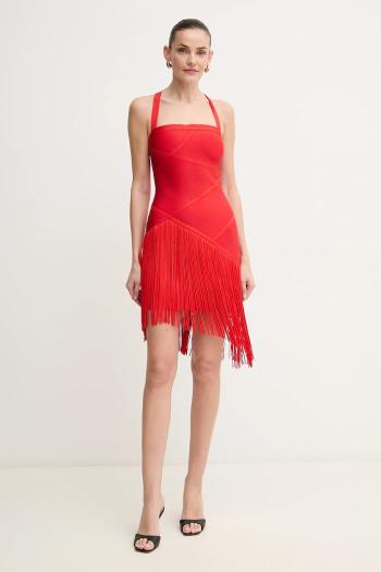 Šaty Herve Leger Josephine červená farba, mini, priliehavá, FRI8513807