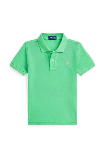 Detská bavlnená polokošeľa Polo Ralph Lauren zelená farba, jednofarebný, 322703632192