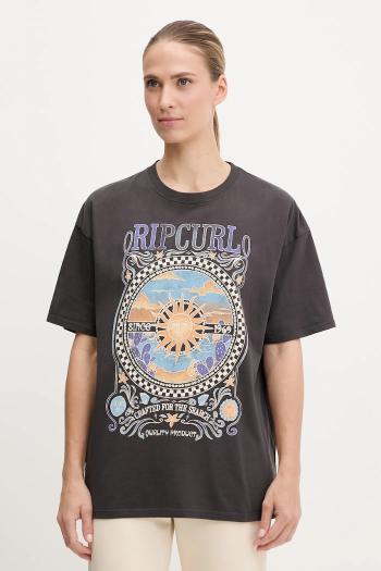 Bavlnené tričko Rip Curl LUNA HERITAGE dámske, šedá farba, 0FWWTE