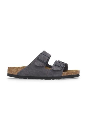 Semišové šľapky Birkenstock Arizona pánske, šedá farba, 1028603