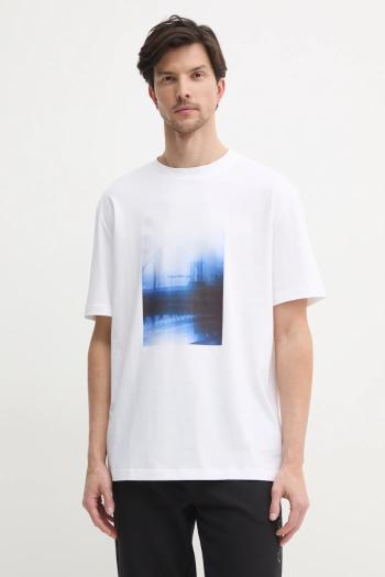 Bavlnené tričko Calvin Klein Jeans pánske, biela farba, s potlačou, J30J327477
