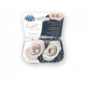 CANPOL BABIES Set symetrických silikónových cumlíkov BONJOUR PARIS ružový 0-6m 2 ks