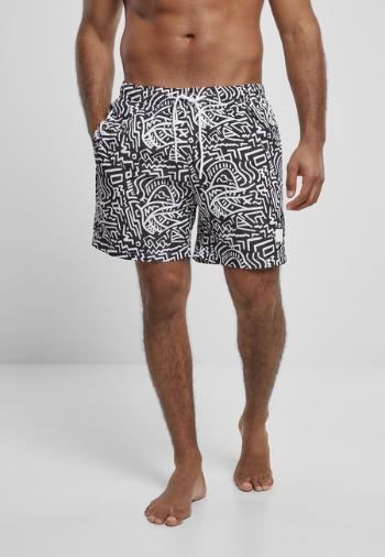 Urban Classics Pattern Swim Shorts signs aop - L