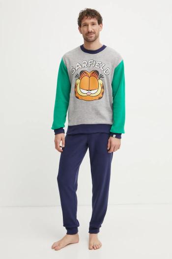 Pyžamo United Colors of Benetton x GARFIELD pánske, šedá farba, vzorované, 3JA44P02K